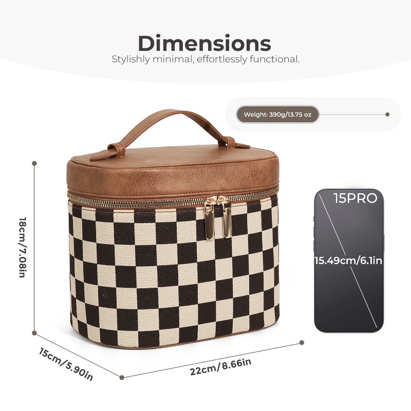 Bolsa de Maquiagem Estilo Xadr - Luxury Skincare Aesthetic avaliação e preço